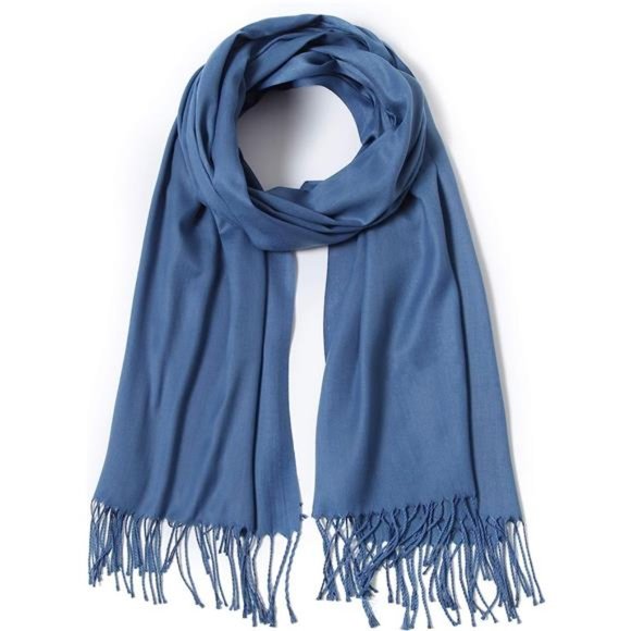 Pashmina Shawls and Wraps Large Scarfs Denim Blue - Picture 1 of 6